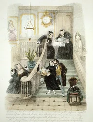Illustration from Visitation of a London Exquisite to his Maiden Aunts in the Country, published 1859